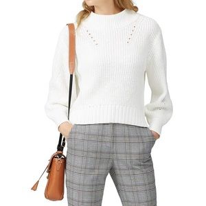 J. Crew Pointelle Crewneck Cotton Sweater